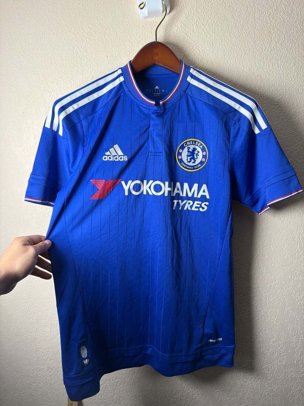 2015-16 Chelsea FC Home Jersey Adidas Climacool Yokohama Tyres Size Small